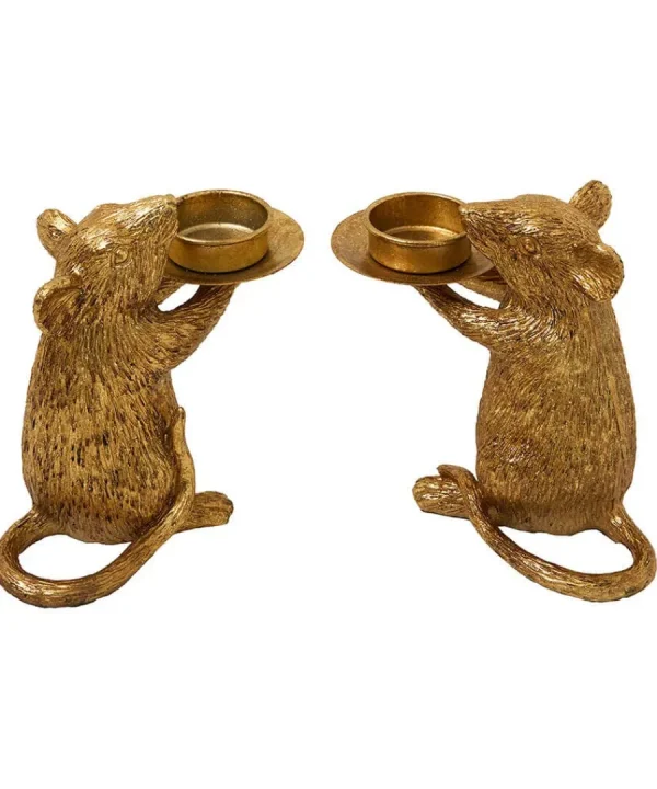 Sale Joe Browns Marvellous Mice Candle Holders Gold
