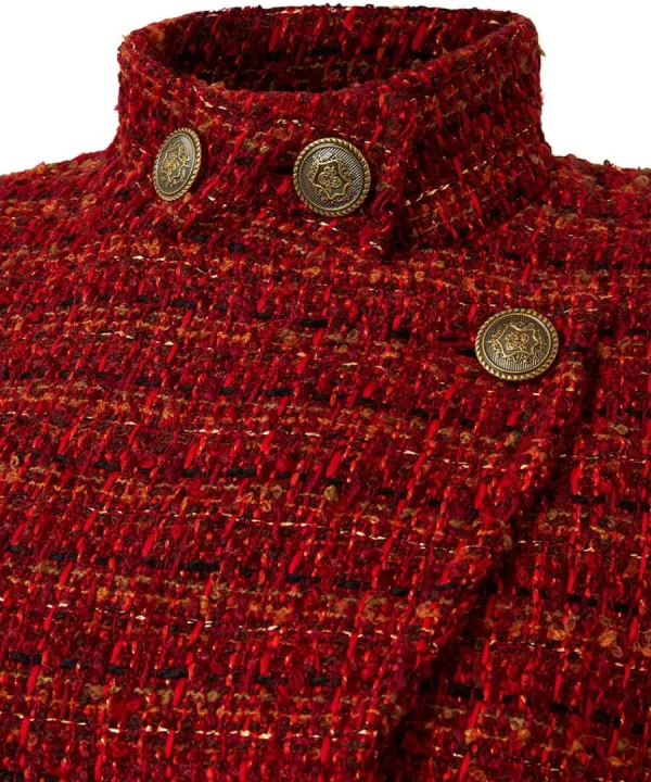 Fashion Joe Browns Maya Tweed Maxi Coat Burnt Orange
