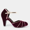New Joe Browns Midnight Hour Velvet Deco Shoes Dark Red