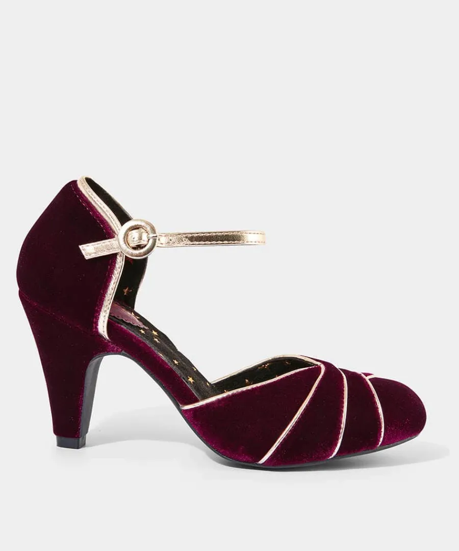 midnight_hour_velvet_deco_0-1.webp New Joe Browns Midnight Hour Velvet Deco Shoes Dark Red