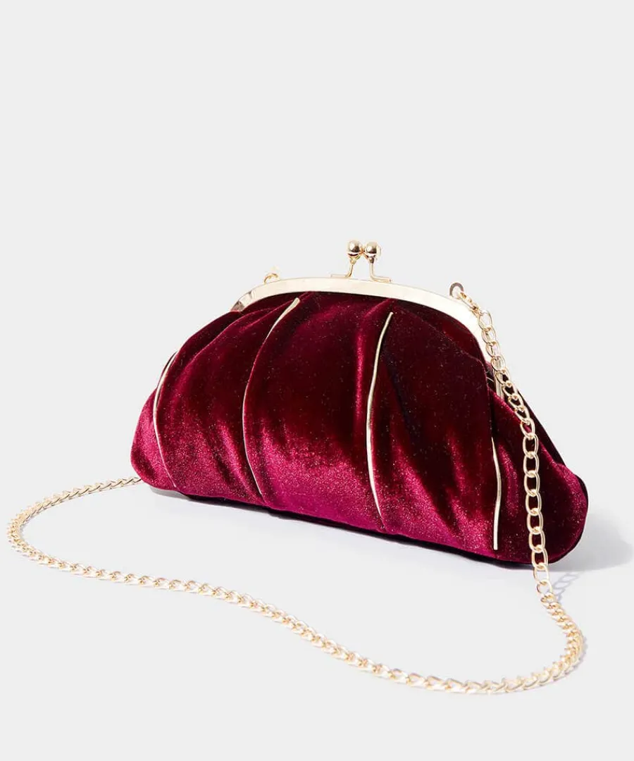 midnight_hour_velvet_deco_0.webp Fashion Joe Browns Midnight Hour Velvet Deco Bag Dark Red