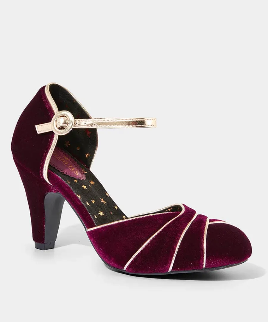 midnight_hour_velvet_deco_1-1.webp New Joe Browns Midnight Hour Velvet Deco Shoes Dark Red