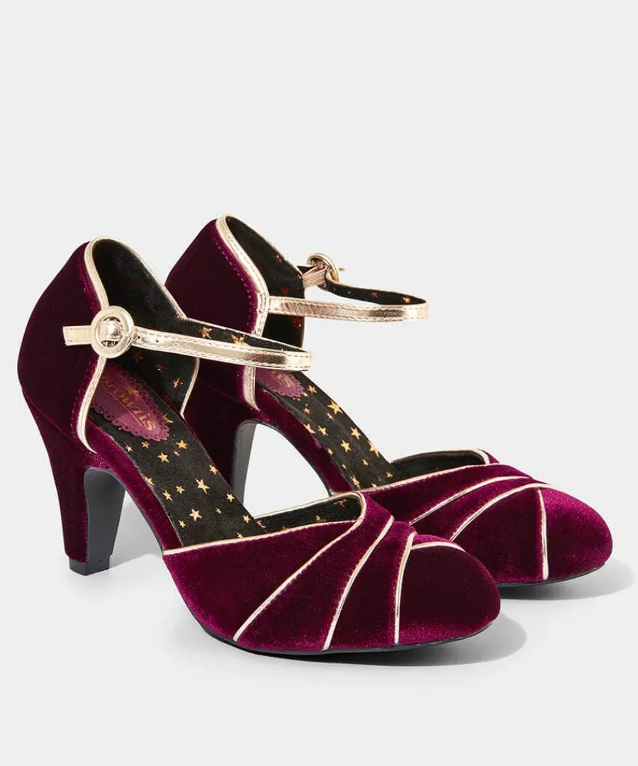 midnight_hour_velvet_deco_2-1.webp New Joe Browns Midnight Hour Velvet Deco Shoes Dark Red