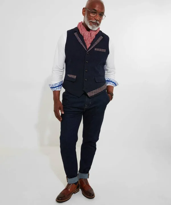 Shop Joe Browns Mix It Up Waistcoat Blue