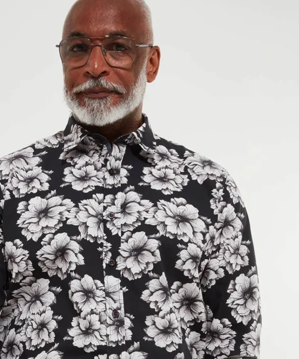 Shop Joe Browns Monochrome Floral Shirt White