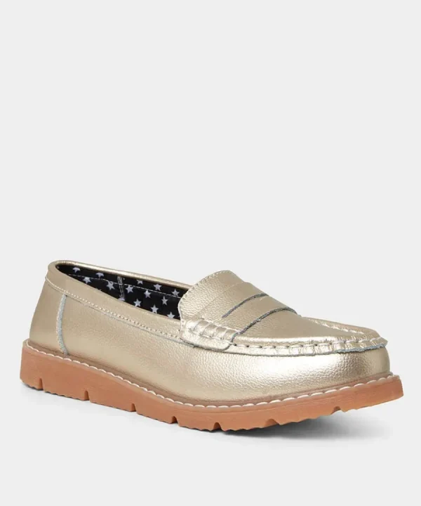 Flash Sale Joe Browns Moonlight Harbour Leather Loafers Gold