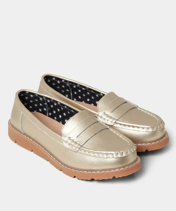 Flash Sale Joe Browns Moonlight Harbour Leather Loafers Gold