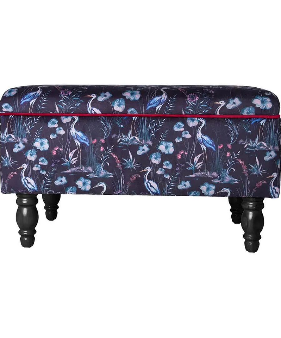 nouveau_herons_velvet_sto_0.webp Best Joe Browns Nouveau Herons Velvet Storage Footstool Charcoal