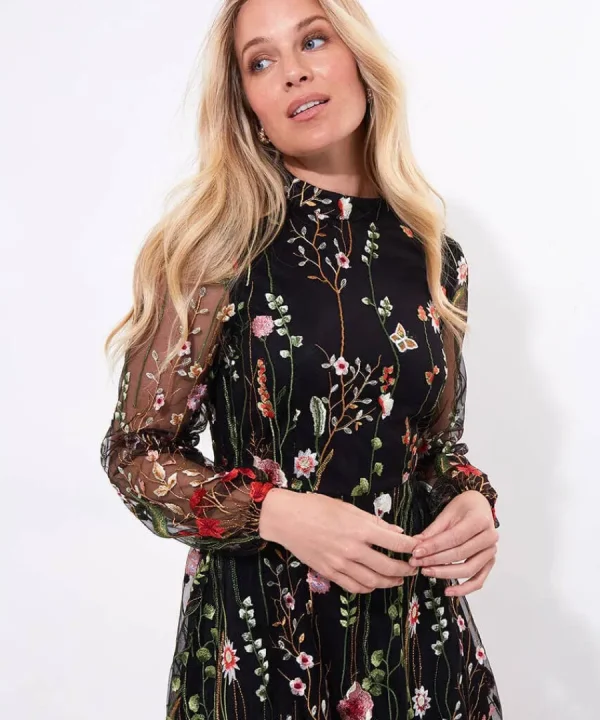 Cheap Joe Browns Ophelia Embroidered Dress Black