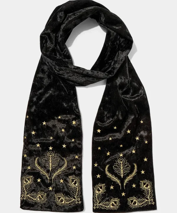 Discount Joe Browns Opulence Embroidered Velour Scarf Black/Gold