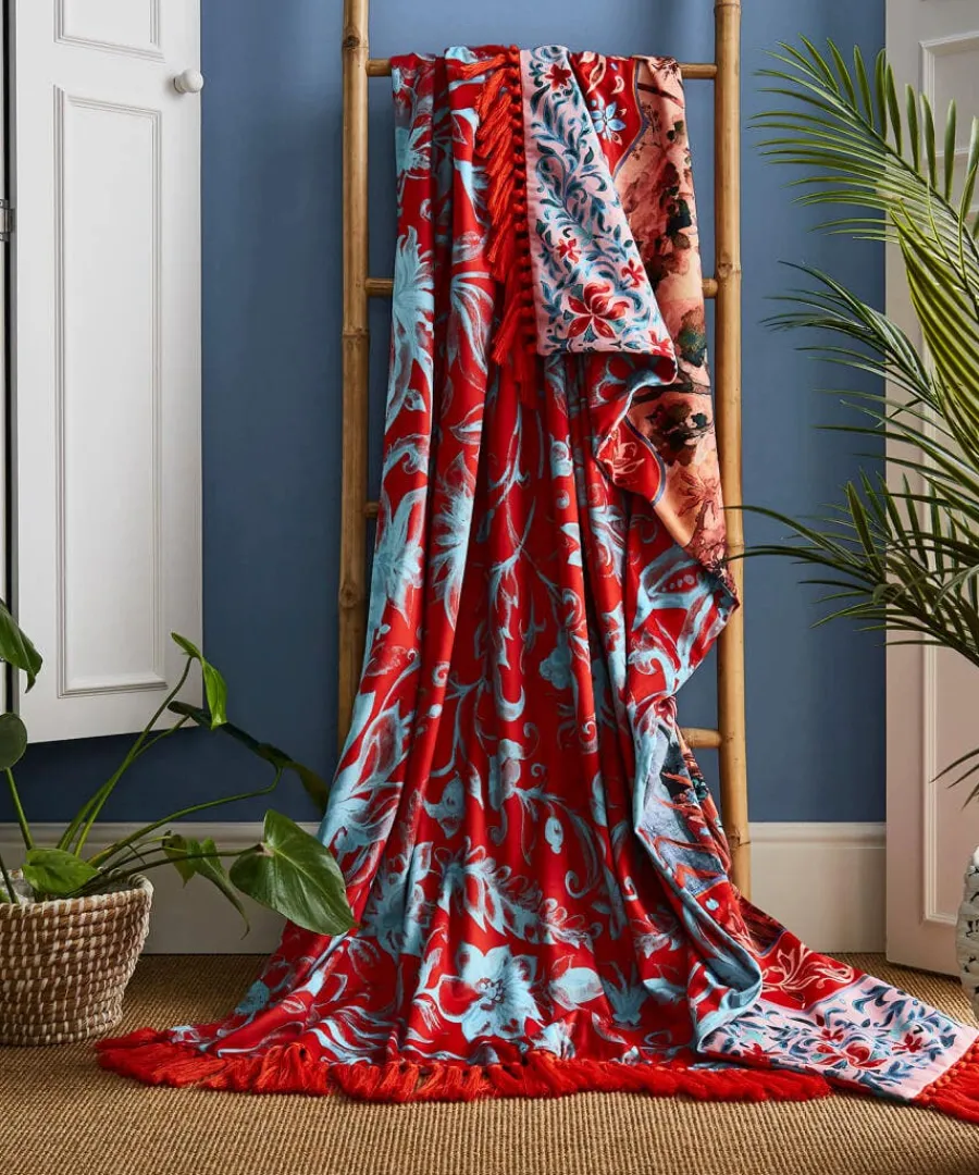 ornate_elephant_reversibl_3.webp Fashion Joe Browns Ornate Elephant Reversible Tassel Throw Rust