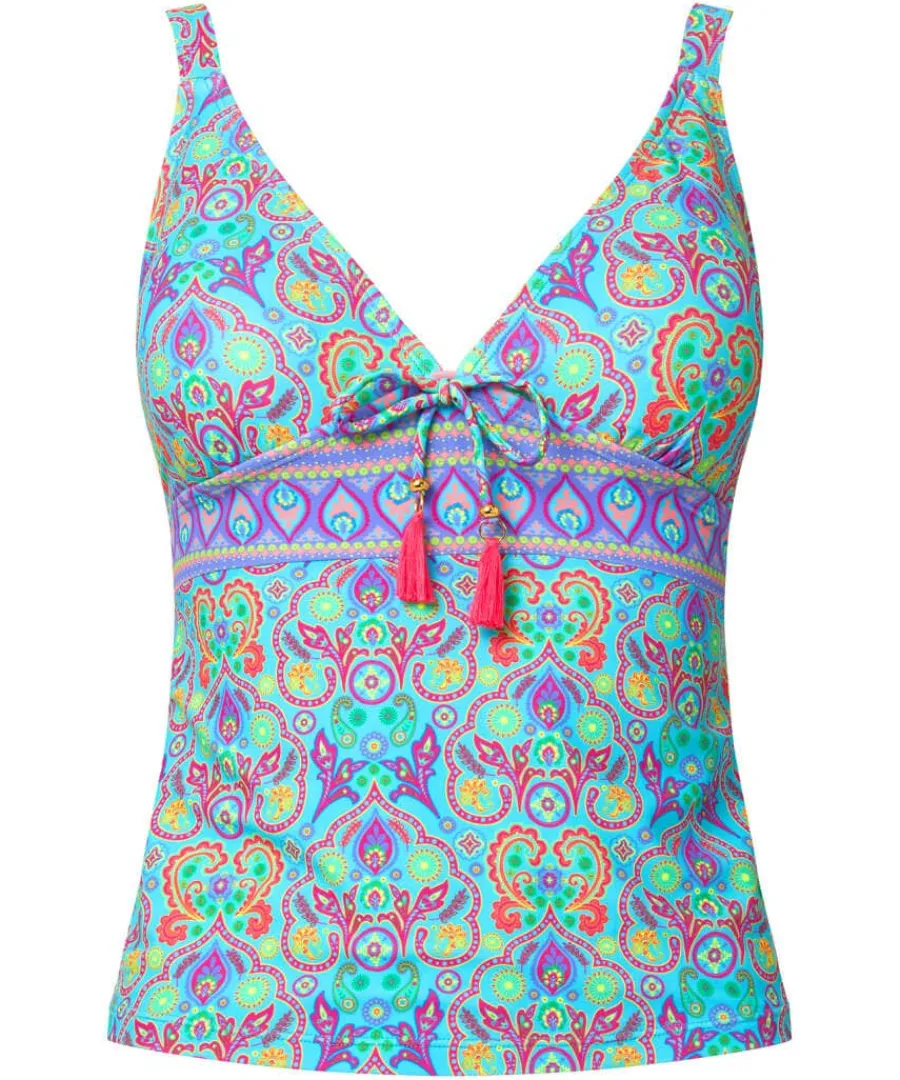 paradise_cove_tankini_top_0.webp Hot Joe Browns Paradise Cove Tankini Top Blue Multi