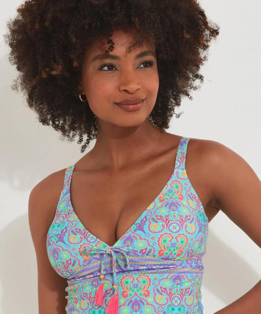 paradise_cove_tankini_top_2.webp Hot Joe Browns Paradise Cove Tankini Top Blue Multi