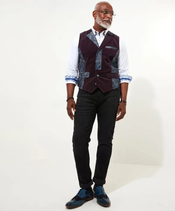 Store Joe Browns Party Jacquard Waistcoat Purple
