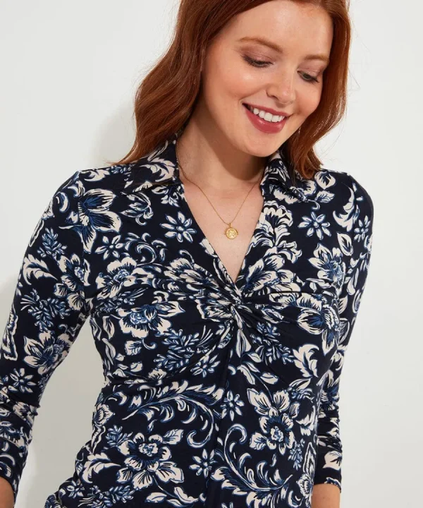 Shop Joe Browns Patsy Jersey Twist Front Top Navy