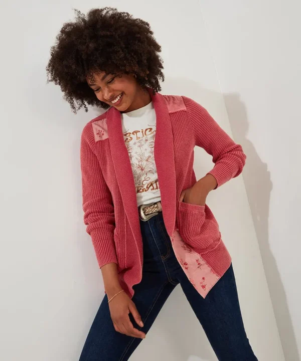 Clearance Joe Browns Perfect Patchwork Cardigan Pink