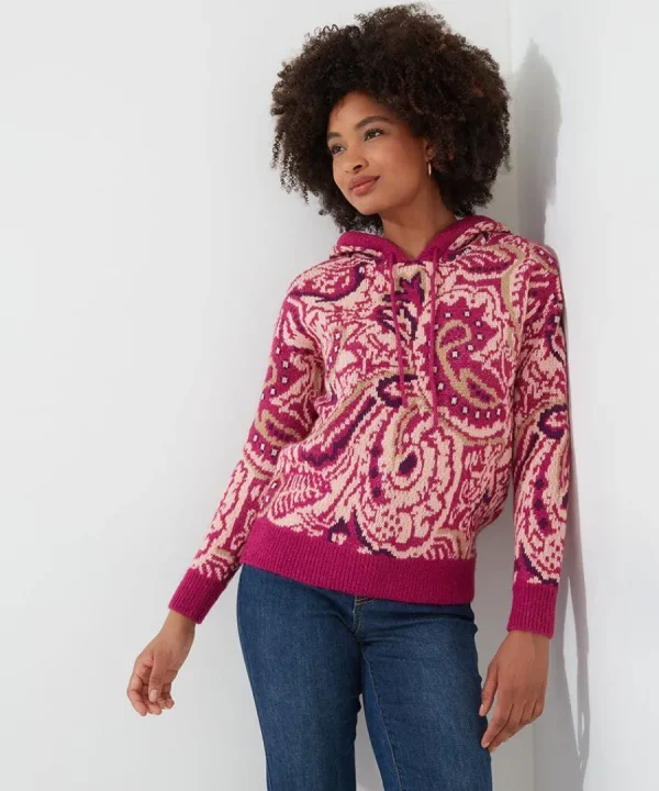 Fashion Joe Browns Perfectly Paisley Hooded Jumper Pink