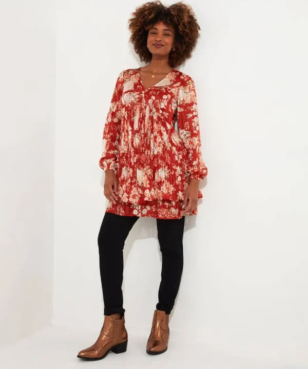 Store Joe Browns Perfectly Plisse Tunic Burnt Orange