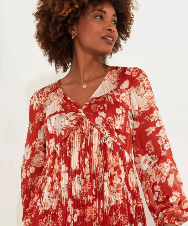Store Joe Browns Perfectly Plisse Tunic Burnt Orange