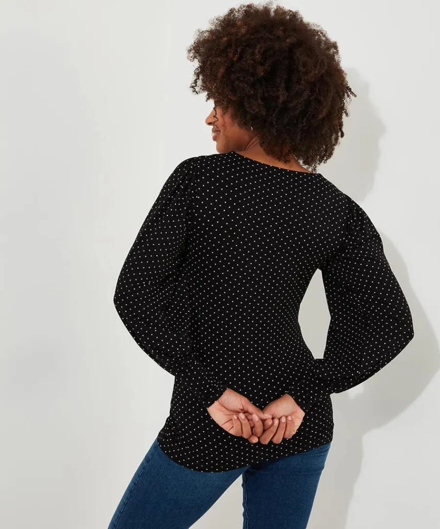 perfectly_polka_dot_jerse_2.webp Online Joe Browns Perfectly Polka Dot Jersey Top Black