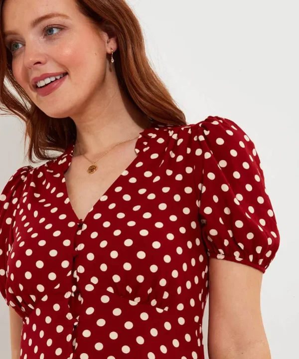 Outlet Joe Browns Perfectly Polka Dress Berry