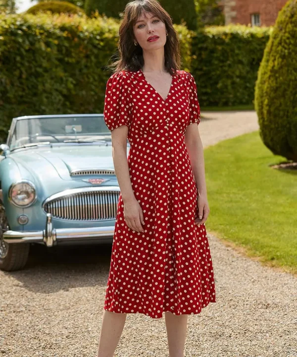 Outlet Joe Browns Perfectly Polka Dress Berry