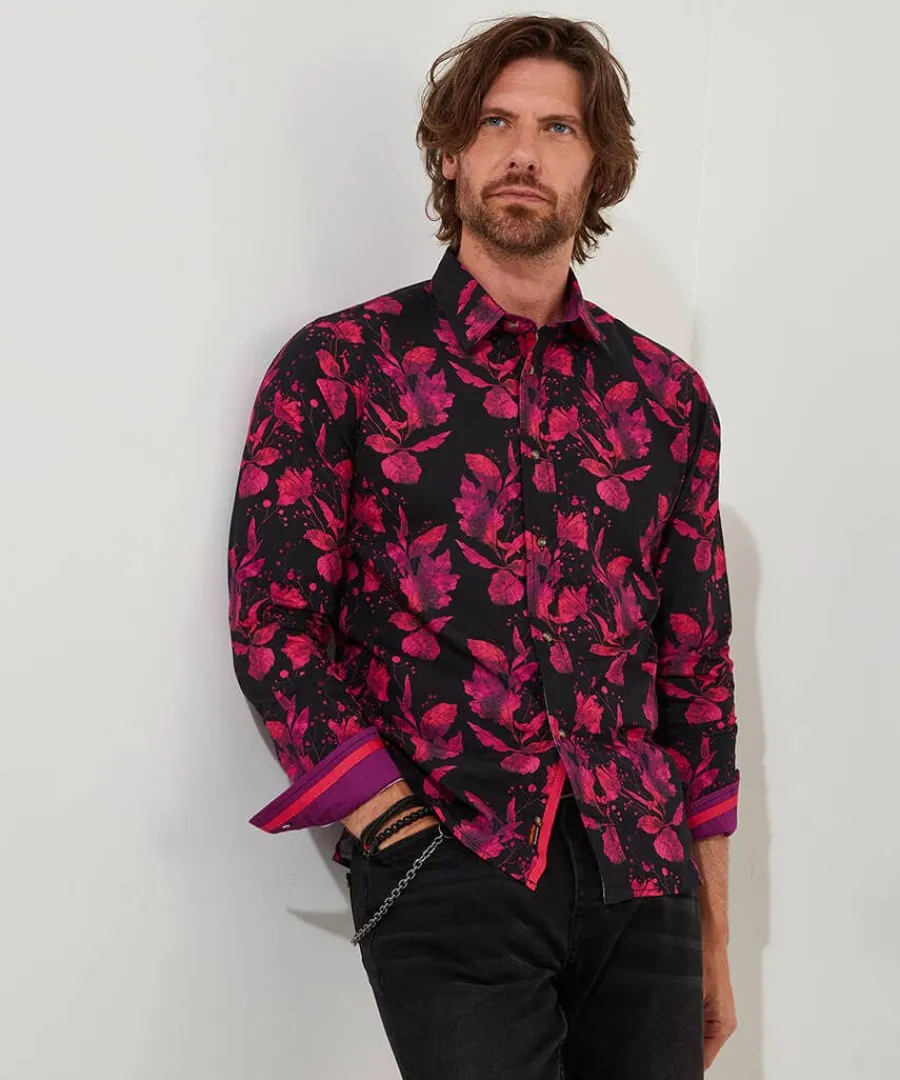 pink_autumn_leaves_shirt_1.webp Shop Joe Browns Pink Autumn Leaves Shirt Pink / Black