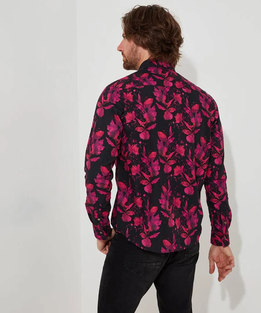 pink_autumn_leaves_shirt_2.webp Shop Joe Browns Pink Autumn Leaves Shirt Pink / Black