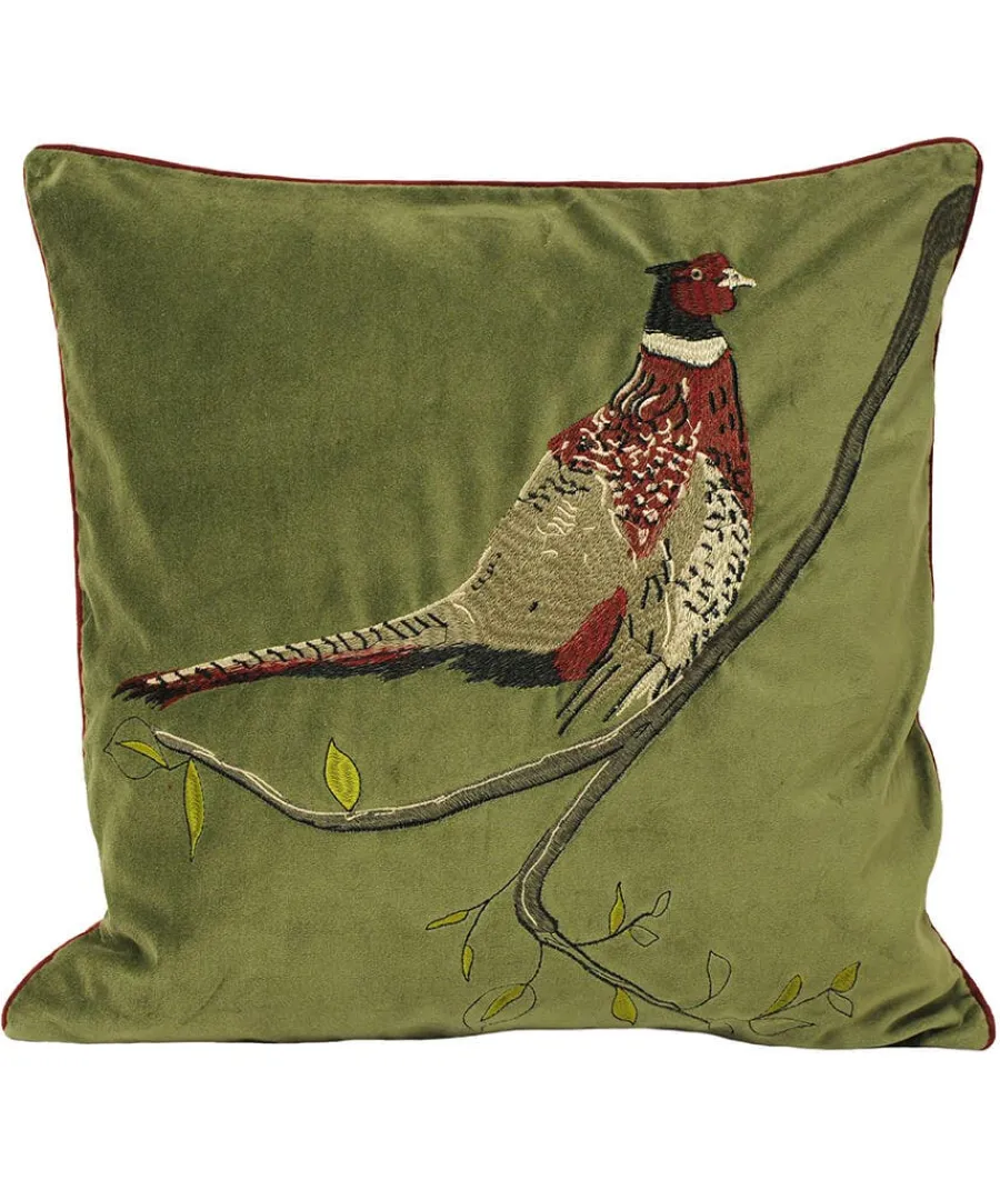 plumed_pheasant_cushion_0.webp Best Joe Browns Plumed Pheasant Cushion Green