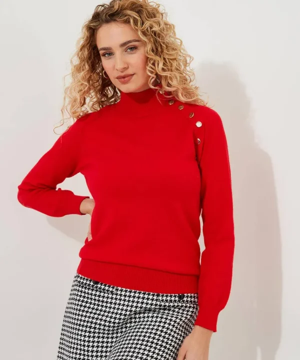 Best Joe Browns Poppy High Neck Jumper Red / Black