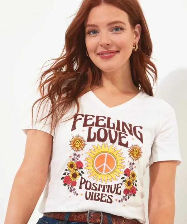 Shop Joe Browns Positive Vibes Tee White