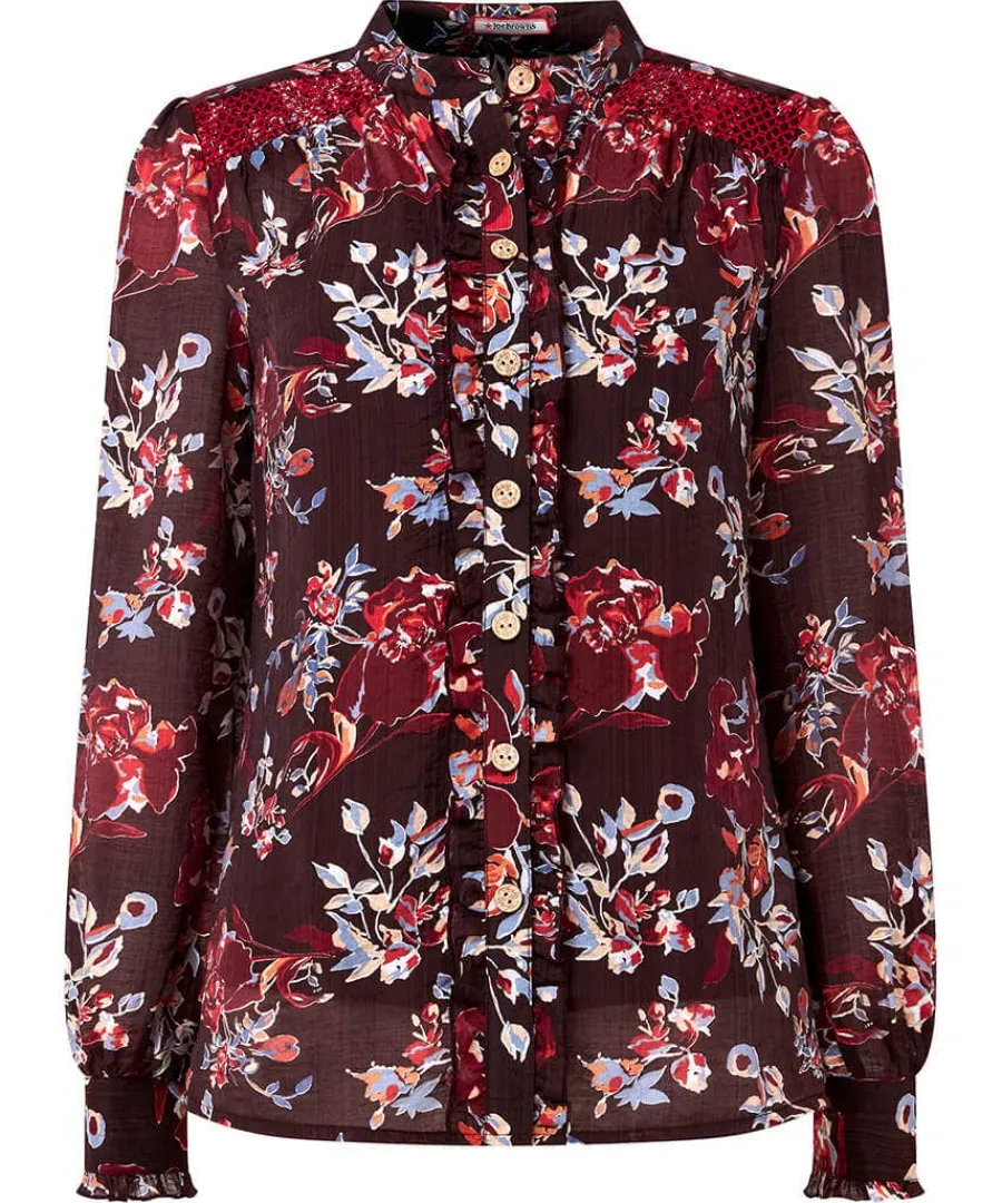 prettiest_floral_blouse_a_0.webp Clearance Joe Browns Prettiest Floral Blouse And Cami Aubergine
