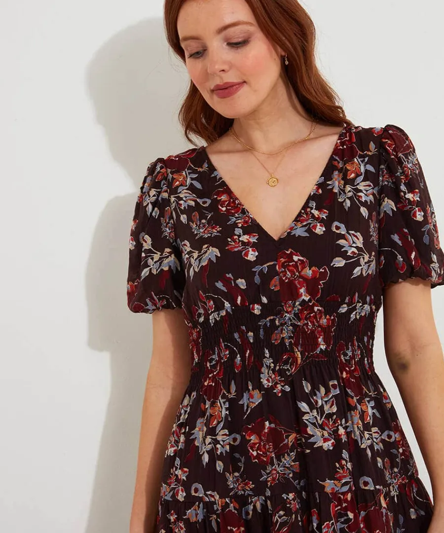prettiest_floral_dress_3.webp Cheap Joe Browns Prettiest Floral Dress Aubergine