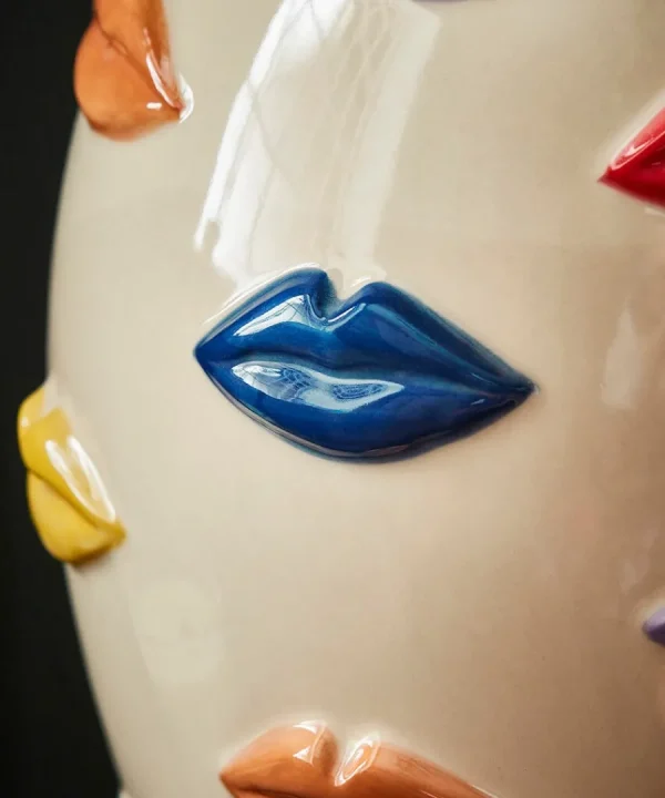 Cheap Joe Browns Pucker Up Pop Art Style Vase Cream