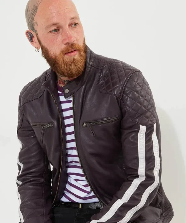 New Joe Browns Racer Leather Jacket Purple