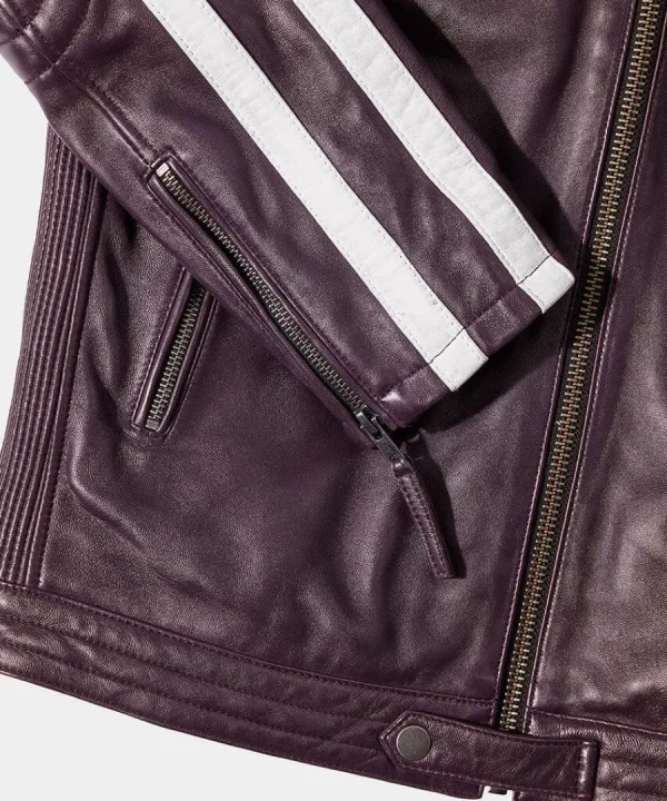 New Joe Browns Racer Leather Jacket Purple