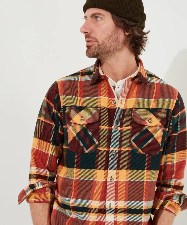 Hot Joe Browns Ready For Action Check Shirt Orange