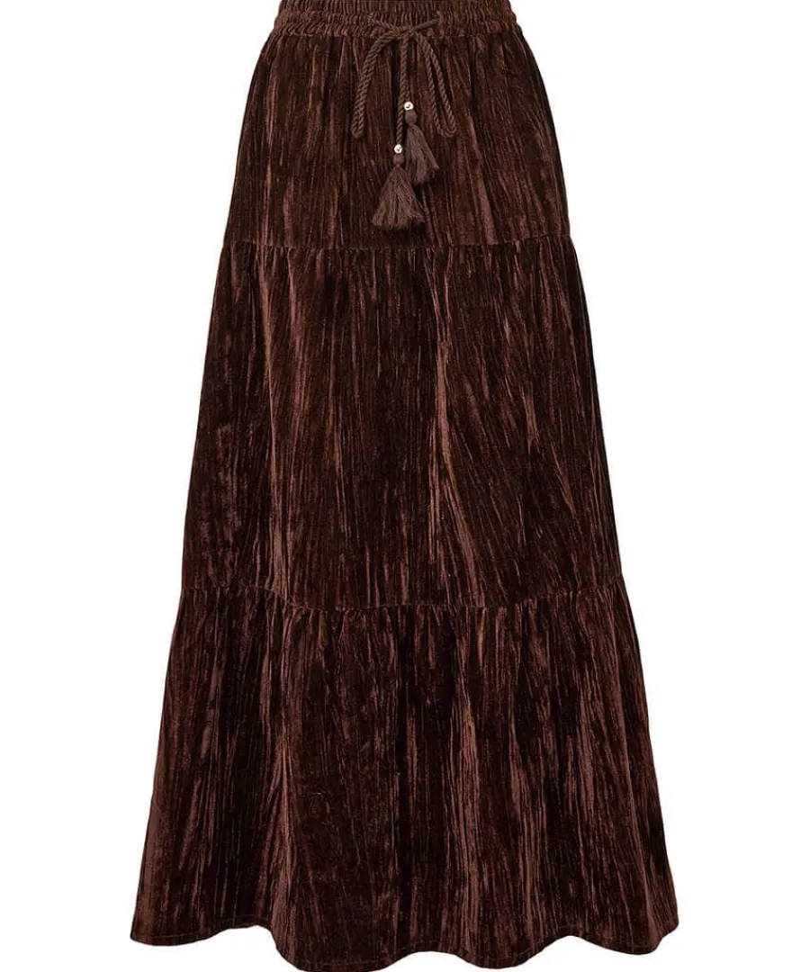 remarkable_velour_tiered__0.webp Flash Sale Joe Browns Remarkable Velour Tiered Skirt Purple
