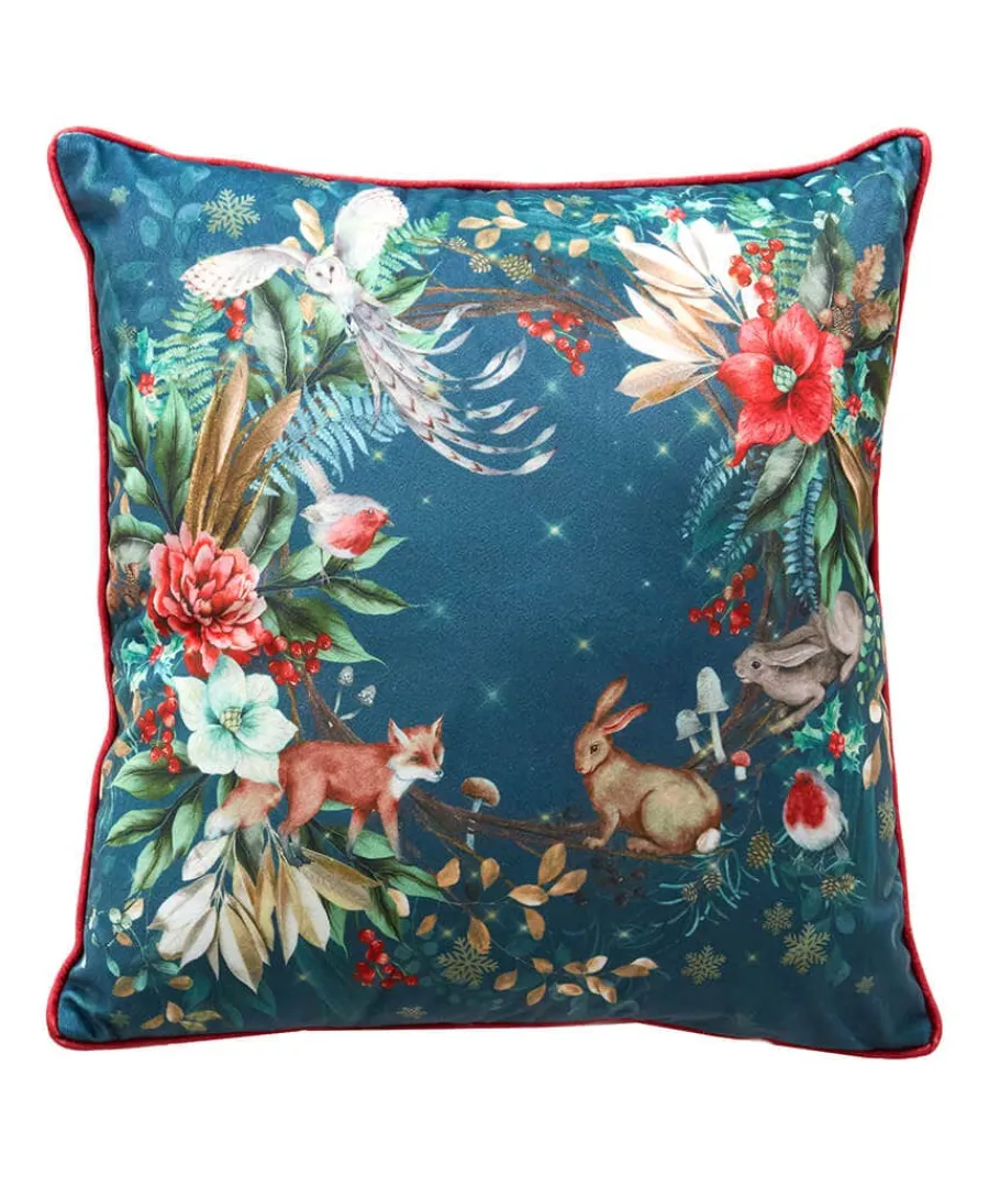 remarkable_wreath_christm_1.webp Cheap Joe Browns Remarkable Wreath Christmas Cushion Green