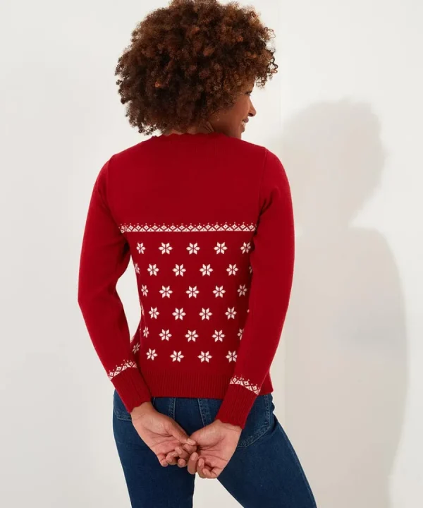 Fashion Joe Browns Retro Reindeer Jumper Red