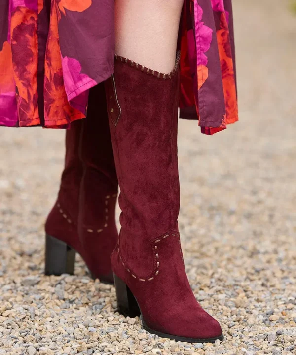 Store Joe Browns Revelry Whip Stitch Boots Dark Red