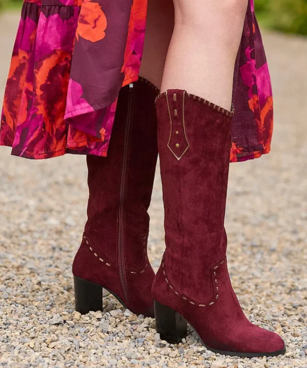 Store Joe Browns Revelry Whip Stitch Boots Dark Red
