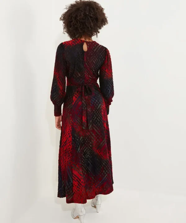 Sale Joe Browns Rita Striking Devore Dress Burnt Orange