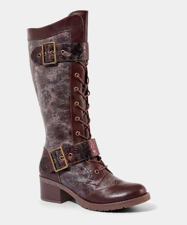Outlet Joe Browns Robyn Tooled Strap Boots Tan Multi