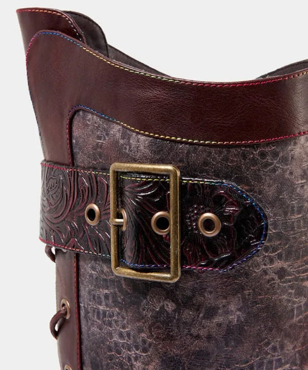 Outlet Joe Browns Robyn Tooled Strap Boots Tan Multi