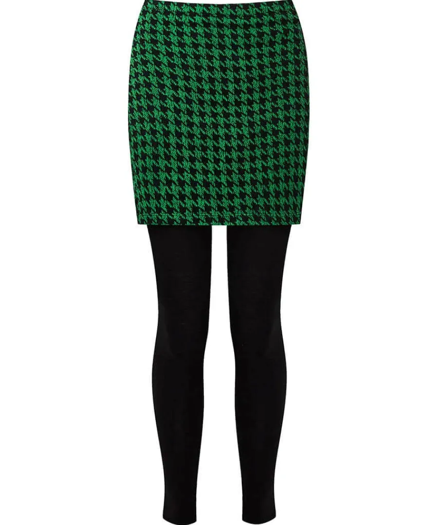 rock_dogstooth_skirted_le_0.webp Flash Sale Joe Browns Rock Dogstooth Skirted Legging Green