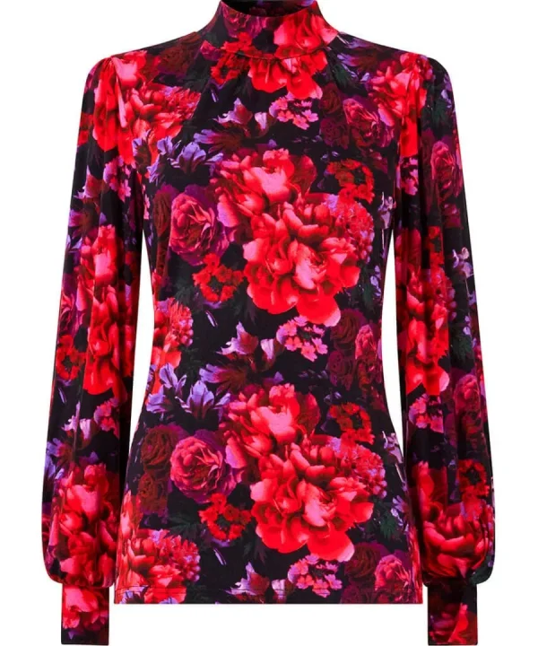 Clearance Joe Browns Romantic Florals Jersey Print Top Red