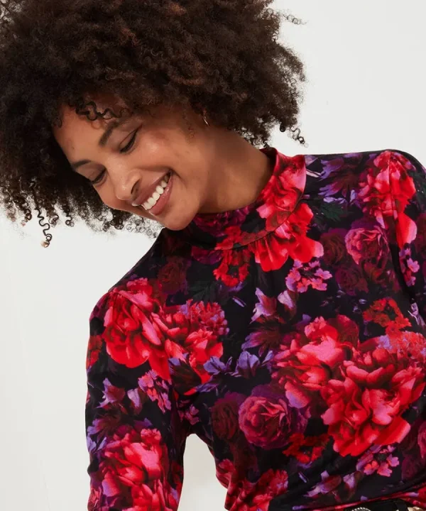 Clearance Joe Browns Romantic Florals Jersey Print Top Red