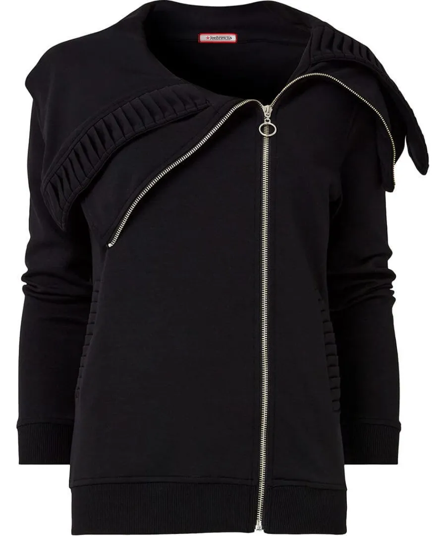 ronnie_zip_front_jersey_t_0.webp Clearance Joe Browns Ronnie Zip Front Jersey Top Black