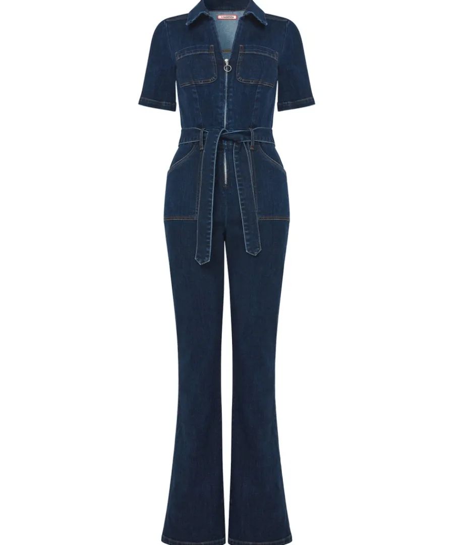 roxie_denim_jumpsuit_0.webp Cheap Joe Browns Roxie Denim Jumpsuit Black / Blue